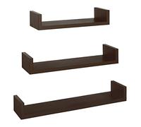 MODULARREDO | CALAMITA Set di 3 Mensole da Muro, Mensole Muro Design, Mensola da Parete, 60x8 p15.5 cm, 50x8 p15.5 cm e 40x8 p15.5 cm, Kit Tasselli Incluso, Wengè - Made in Italy