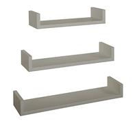 MODULARREDO | CALAMITA Set di 3 Mensole da Muro, Mensole Muro Design, Mensola da Parete, 60x8 p15.5 cm, 50x8 p15.5 cm e 40x8 p15.5 cm, Kit Tasselli Incluso, Marrone Talpa - Made in Italy