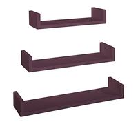 SET 3 MENSOLE PARETE VIOLA SCAFFALE SALOTTO SOGGIORNO CAMERA MODERNO CALAMITA