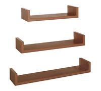 MODULARREDO | CALAMITA Set di 3 Mensole da Muro, Mensole Muro Design, Mensola da Parete, 60x8x15.5 cm, 50x8x15.5 cm e 40x8x15.5 cm, Kit Tasselli Incluso, Ciliegio - Made in Italy