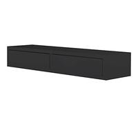 MODULARREDO | DOMINO MAXI Mensola da Muro con Cassetto, Comodino Sospeso, Mensola da Parete, 88.2x13.4 p23.7 cm, Nero - Made in Italy