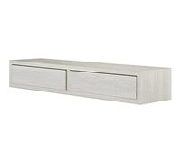 MODULARREDO | DOMINO MAXI Mensola da Muro con Cassetto, Comodino Sospeso, Mensola da Parete, 88.2x13.4 p23.7 cm, Rovere Sbiancato - Made in Italy