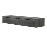 MODULARREDO | DOMINO MAXI Mensola da Muro con Cassetto, Comodino Sospeso, Mensola da Parete, 88.2x13.4 p23.7 cm, Rovere Scuro - Made in Italy