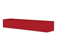 MODULARREDO | DOMINO Mensola da Muro con Cassetto, Comodino Sospeso, Mensola da Parete, 88.2x13.4 p20 cm, Rosso - Made in Italy
