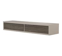 MODULARREDO | DOMINO Mensola da Muro con Cassetto, Comodino Sospeso, Mensola da Parete, 88.2x13.4 p20 cm, Marrone Talpa e Noce, Kit Tasselli Incluso - Made in Italy