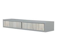 MODULARREDO | DOMINO Mensola da Muro con Cassetto, Comodino Sospeso, Mensola da Parete, 88.2x13.4 p20 cm, Grigio Sasso - Made in Italy