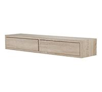 MODULARREDO | DOMINO Mensola da Muro con Cassetto, Comodino Sospeso, Mensola da Parete, 88.2x13.4 p20 cm, Rovere Sagerau, Kit Tasselli Incluso - Made in Italy