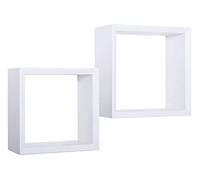 MODULARREDO | GINEVRA Set di 2 Mensole da Muro, Cubi Arredo, Mensole Cubo, Cubi da Parete, Cubi Portaoggetti, 35x35 p15.5 cm, e 30x30 p15.5 cm, Bianco - Made in Italy