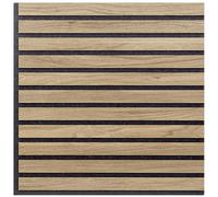 MODULARREDO | HOOGAPANEL, Set di Cinque, Pannelli Decorativi Murali Fonoassorbenti a Listelli Lineari in Legno, 55x55 p1.1 cm, Rovere Aurora - Made in Italy