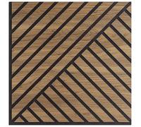 MODULARREDO | HOOGAPANEL, Set di Tre, Pannelli Decorativi Murali Fonoassorbenti a Listelli Obliqui Doppio in Legno, 55x55 p1.1 cm, Noce Asia - Made in Italy