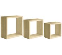 MODULARREDO Incubo Mensole da Parete, Legno, Rovere Sagerau, 15.5x35.0x35.0 cm, 3 unità