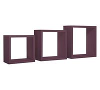 SET 3 CUBI MENSOLE PARETE VIOLA SCAFFALE SALOTTO SOGGIORNO CAMERA INCUBO