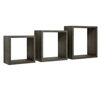 SET 3 CUBI MENSOLE PARETE SCURO SCAFFALE SALOTTO SOGGIORNO CAMERA INCUBO