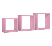 MODULARREDO | INCUBO Set di 3 Mensole da Muro, Cubi Arredo, Mensole Cubo, Cubi da Parete, 35x35, 30x30 e 25x25 p15.5 cm, Rosa Blush, Kit Tasselli Incluso - Made in Italy