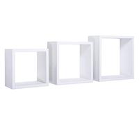 MODULARREDO | INCUBO Set di 3 Mensole da Muro, Cubi Arredo, Mensole Cubo, Cubi da Parete, 35x35, 30x30 e 25x25 p15.5 cm, Bianco, Kit Tasselli Incluso - Made in Italy