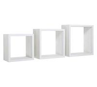 MODULARREDO | INCUBO Set di 3 Mensole da Muro, Cubi Arredo, Mensole Cubo, Cubi da Parete, 35x35, 30x30 e 25x25 p15.5 cm, Rovere Sbiancato - Made in Italy
