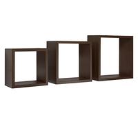 MODULARREDO | INCUBO Set di 3 Mensole da Muro, Cubi Arredo, Mensole Cubo, Cubi da Parete, 35x35x15.5, 30x30x15.5 e 25x25x15.5 cm, Wengè, Kit Tasselli Incluso - Made in Italy