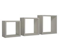 MODULARREDO | INCUBO Set di 3 Mensole da Muro, Cubi Arredo, Mensole Cubo, Cubi da Parete, 35x35 p15.5 cm 30x30 p15.5 cm e 25x25 p15.5 cm, Marrone Talpa, Kit Tasselli Incluso - Made in Italy