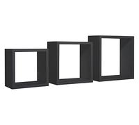 MODULARREDO | INCUBO Set di 3 Mensole da Muro, Cubi Arredo, Mensole Cubo, Cubi da Parete, 35x35x15.5 cm, 30x30x15.5 cm e 25x25x15.5 cm, Nero, Kit Tasselli Incluso - Made in Italy