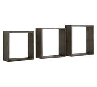 MODULARREDO | INCUBO SLIM Set di 3 Mensole da Muro, Cubi Arredo, Mensole Cubo, Cubi da Parete, 30x30x10cm 27x27x10cm e 24x24x10cm, Rovere Scuro - Made in Italy