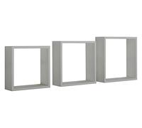 MODULARREDO | INCUBO SLIM Set di 3 Mensole da Muro, Cubi Arredo, Mensole Cubo, Cubi da Parete, 30x30x10cm 27x27x10cm e 24x24x10cm, Grigio Sasso - Made in Italy