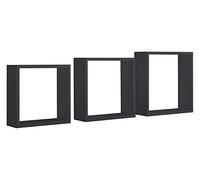 SET 3 CUBI MENSOLE PARETE NERO SCAFFALE SALOTTO SOGGIORNO CAMERA INCUBO SLIM