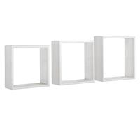 SET 3 CUBI MENSOLE PARETE ROVERE SBIANCATO SCAFFALE SALOTTO CAMERA INCUBO SLIM
