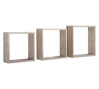 SET 3 CUBI MENSOLE PARETE ROVERE SCAFFALE SALOTTO SOGGIORNO CAMERA INCUBO SLIM