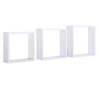 SET 3 CUBI MENSOLE PARETE BIANCO SCAFFALE SALOTTO SOGGIORNO CAMERA INCUBO SLIM