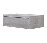 MODULARREDO | LEGOLO MAXI Mensola da Muro con Cassetto, Comodino Sospeso, Mensola da Parete, 45x14.3 p23.7 cm, Rovere Grigio Nuovo - Made in Italy