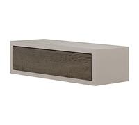 MODULARREDO | LEGOLO Mensola da Muro con Cassetto, Comodino Sospeso, Mensola da Parete, 45x13.4 p20 cm, Marrone Talpa e Noce- Made in Italy