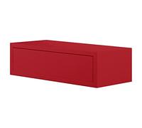 MODULARREDO | LEGOLO Mensola da Muro con Cassetto, Comodino Sospeso, Mensola da Parete, 45x13.4 p20 cm, Rosso - Made in Italy