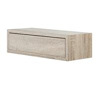 MODULARREDO | LEGOLO Mensola da Muro con Cassetto, Comodino Sospeso, Mensola da Parete, 45x13.4 p20 cm, Rovere Sagerau, Kit Tasselli Incluso - Made in Italy