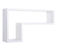 MODULARREDO | LETTERA Mensola da Muro, Pensile Bagno, Mensola da Parete, Scaffale da Parete, Bianco, 61x37 p15.5 cm, Kit Tasselli Incluso - Made in Italy