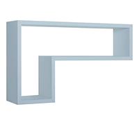 MODULARREDO | LETTERA Mensola da Muro, Pensile Bagno, Mensola da Parete, Scaffale da Parete, Blu Baltico, 61x37 p15.5 cm, Kit Tasselli Incluso - Made in Italy