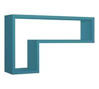 MODULARREDO | LETTERA Mensola da Muro, Pensile Bagno, Mensola da Parete, Scaffale da Parete, Blu Laguna, 61x37 p15.5 cm - Made in Italy