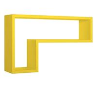 MODULARREDO | LETTERA Mensola da Muro, Pensile Bagno, Mensola da Parete, Scaffale da Parete, Giallo Canarino, 61x37 p15.5 cm - Made in Italy