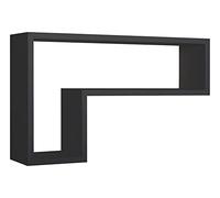 MODULARREDO | LETTERA Mensola da Muro, Pensile Bagno, Mensola da Parete, Scaffale da Parete, Nero, 61x37 p15.5 cm, Kit Tasselli Incluso - Made in Italy