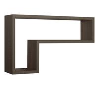MODULARREDO | LETTERA Mensola da Muro, Pensile Bagno, Mensola da Parete, Scaffale da Parete, Noce, 61x37 p15.5 cm, Kit Tasselli Incluso - Made in Italy