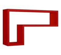 MODULARREDO | LETTERA Mensola da Muro, Pensile Bagno, Mensola da Parete, Scaffale da Parete, Rosso, 61x37 p15.5 cm, Kit Tasselli Incluso - Made in Italy