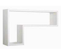 MODULARREDO | LETTERA Mensola da Muro, Pensile Bagno, Mensola da Parete, Scaffale da Parete, Rovere Sbiancato, 61x37 p15.5 cm, Kit Tasselli Incluso - Made in Italy
