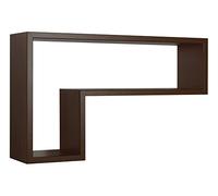MODULARREDO | LETTERA Mensola da Muro, Pensile Bagno, Mensola da Parete, Scaffale da Parete, Wengè, 61x37 p15.5 cm, Kit Tasselli Incluso - Made in Italy