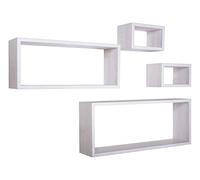 MODULARREDO | MERLINO Set 4 Mensole da Muro, Pensile Bagno, Mensola Parete, Scaffale Parete, 75x30 p15.5 cm, 60x25 p15.5 cm e 2 da 25x15 p15.5 cm, Rovere Imperiale - Made in Italy