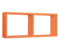 MENSOLA DA PARETE SCAFFALE 2 SCOMPARTI ARANCIONE SALOTTO CAMERA MODERNO MORGANA