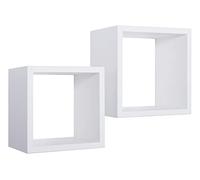 MODULARREDO | Q-BIS MAXI Set di 2 Mensole da Muro, Cubi Arredo, Mensole Cubo, Cubi da Parete, 35x35 p23.7 cm e 31x31 p23.7 cm, Bianco - Made in Italy