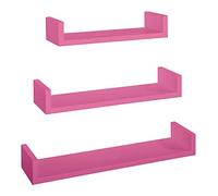 SET 3 MENSOLE PARETE FUXIA SCAFFALE SALOTTO SOGGIORNO CAMERA MODERNO CALAMITA