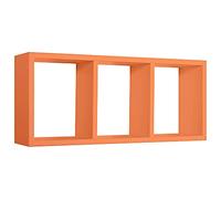 Modularredo Mensola Cubo Tristano 3 scomparti Arancione Soggiorno/Camera 70x30 p15.5 cm