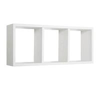 MENSOLA CUBO 3 SCOMPARTI SCAFFALE ROVERE SBIANCATO SALOTTO CAMERA TRISTANO