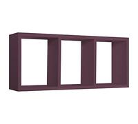 MENSOLA CUBO 3 SCOMPARTI SCAFFALE VIOLA SOGGIORNO SALOTTO MODERNO TRISTANO