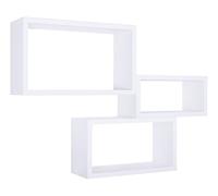 SET 3 MENSOLE RETTANGOLARI PARETE BIANCO SCAFFALE SALOTTO CAMERA TRITTICO